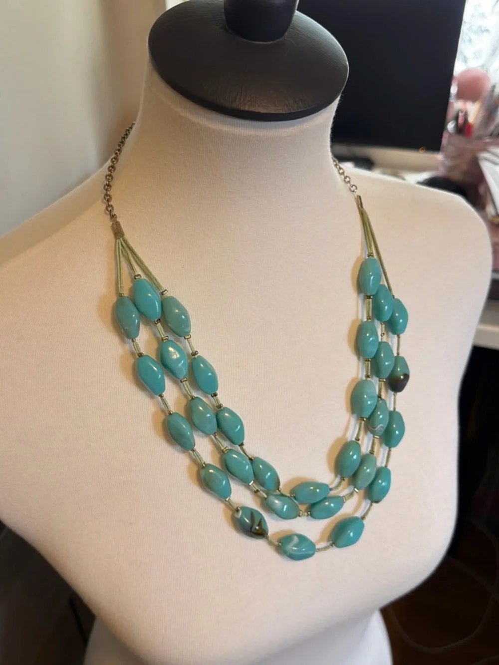 Multi-Strand Turquoise Bead Necklace - Women Jewelry